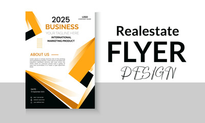 Stylish simple and clean real estate flyer modern corporate and creative design template .