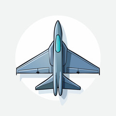 Top-Down View of a Modern Military Jet Fighter