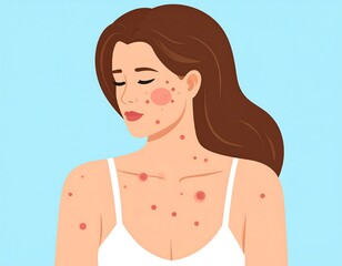 Woman with acne