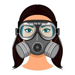 Woman wearing safety mask