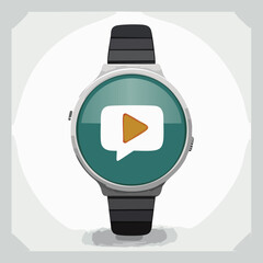 Modern Smartwatch with Message Icon Displayed on Screen