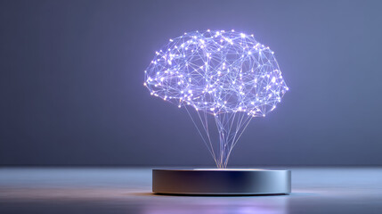 Digital neural network brain model representing artificial intelligence innovation