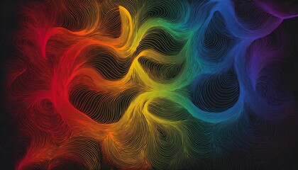 abstract rainbow patten in black background grainy gradient noise texture poster banner