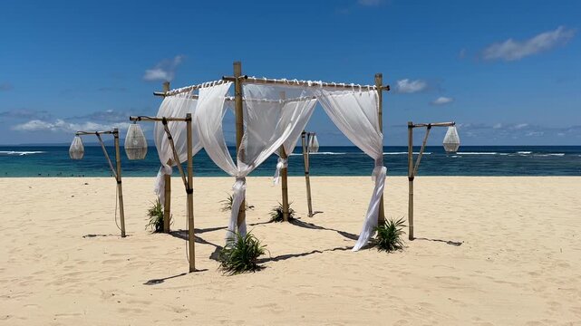 Luxury Baldachin Bed, paradise, sand, getaway
