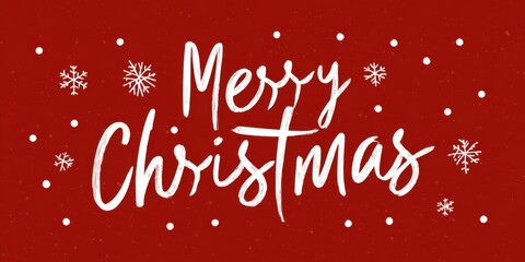 Joyful Holiday Greeting with Snowflakes on a Festive Red Background Celebrating the Spirit of Christmas and Spreading Cheer for the Season