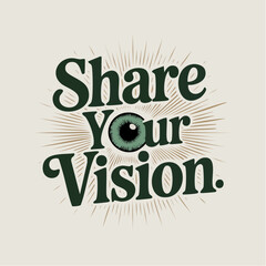 Fototapeta premium share your vision: refined serif eye-mark motif with ivory and foil accents for consultants, speakers, and agencies promoting thought-leadership visuals