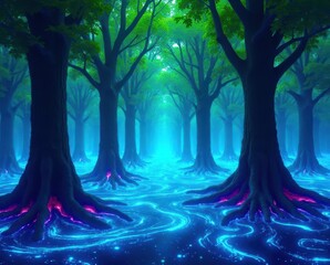 Fototapeta premium fantasy magic trees in the forest