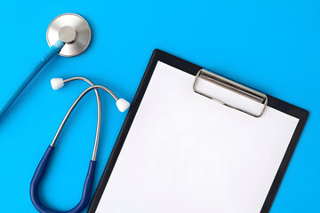 Medical diagnostic report healthcare file Doctor stethoscope health examination