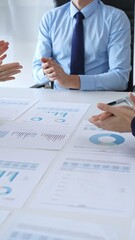 Applauses for the winners. Diverse business people clapping hands in meeting celebrating success...