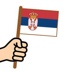 Serbia flag in hand vector icon on a white background
Vector icon of a flag in hand