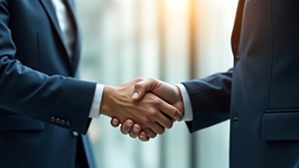 Businessmen Shaking Hands in Formal Suits