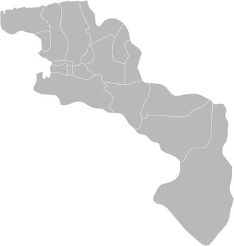 Aragua, Venezuela  &ndash; administrative vector map with municipality boundaries (Web Mercator projection, PPT-compatible & fully editable)
