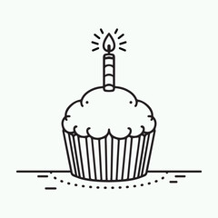 Birthday cupcake with a candle