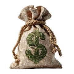 Bag with money isolated on transparent background 
