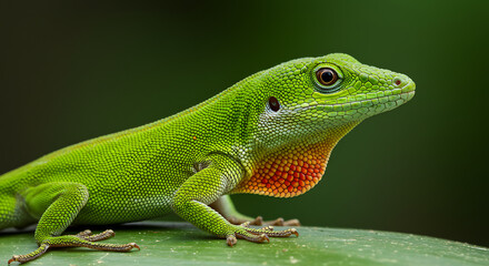 Obraz premium Anole Dewlap Display- Anolis carolinensis