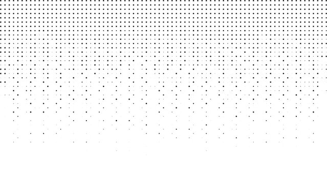 Digital Halftone Dotted Gradient Abstract Background Geometric Matrix of Fading Black and White Dots Creating a Minimalist Tech Texture or Modern Corporate Banner Template