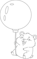 Cute Hamster Coloring Page for Kids and Adults | Printable Pet Line Art