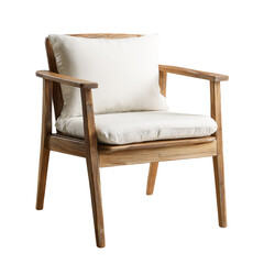 Wooden chair isolated on transparent background