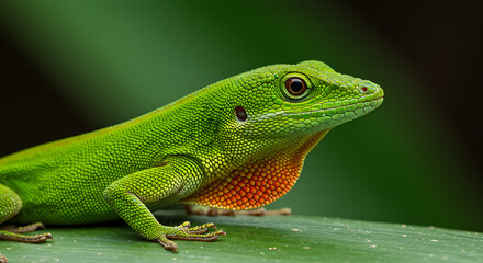 Fototapeta premium Anole Dewlap Display- Anolis carolinensis