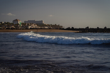 Sunset at the beach of Santa Cruz de Tenerife, Canary Islands, Spain