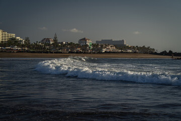 Sunset at the beach of Troya de Tenerife, Canary Islands, Spain