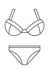 女性用下着、ブラジャー、パンツ、ランジェリー、洋服、ファッション、コーディネート、おしゃれ関連のイラスト