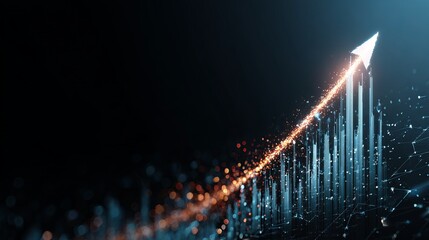 Stunning upward arrow symbolizing rapid growth and success, representing business acceleration and innovative financial strategies for modern companies