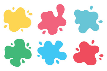 Multicolored paint splatters. Vector illustration