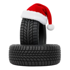 Tires with Santa Hat – Playful, Festive Fusion of Holiday Cheer and Winter Readiness

