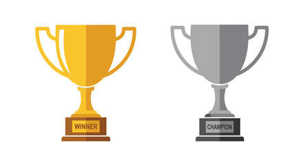 Gold and silver trophies representing first and second place awards