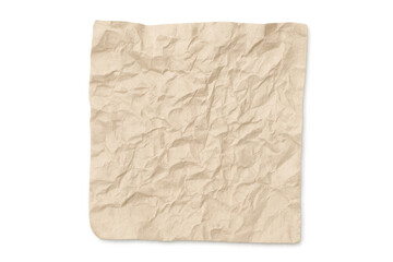 Fototapeta premium Wrinkled kraft paper texture background showing aged parchment surface with creases and a transparent background