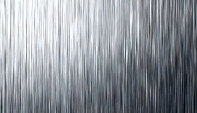 Abstract background featuring a shiny brushed silver metallic surface with vertical stripes and a reflective gradient.