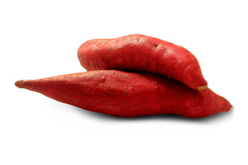 red Sweet potato root vegetable known in India as shakkarkand, shakkariya, cutout in transparent background, png format 