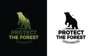 Protect forest nature conservation wildlife illustration
