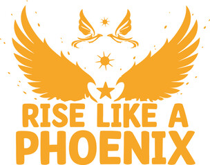 Majestic phoenix rising in fiery colors