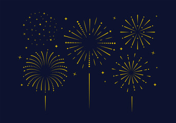 Fireworks background. Fireworks explosion isolated on white background. Vector illustration