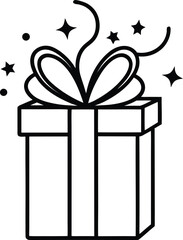 gift box icon minimal celebration design.