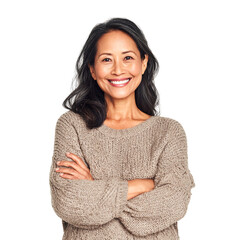 Portrait of a smiling women isolated on transparent background 