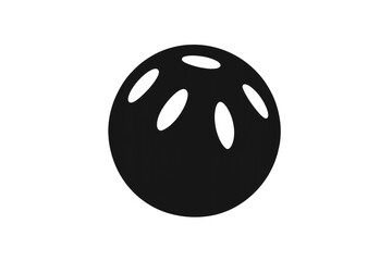 Fototapeta premium Black wiffle ball silhouette with holes, classic plastic sport toy, game equipment, transparent background