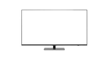 Modern television with a blank screen, perfect for showcasing content. Clean and minimalist design, ideal for various applications