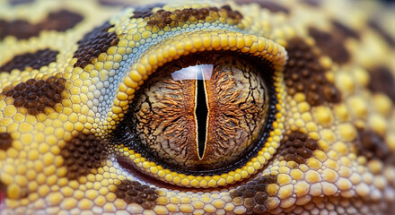 Fototapeta premium Leopard Gecko Eye Macro - Eublepharis macularius