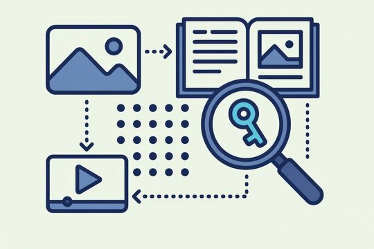 Exploring Visual Data Integration with Engaging Interaction Elements, Analyzing Relationships Between Multimedia Formats and Information Access Frameworks captured with clarity