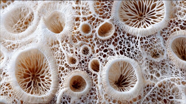 Mushroom mycelium network structure