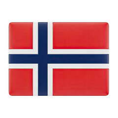 Glossy 3D Render of the National Flag of Norway with a Subtle Red and White Blurred Background Creating a Sense of Depth and National Pride Ideal for