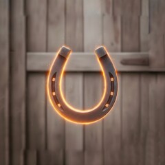 Lucky Horseshoe Against Barn Wood