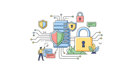 Ensure your data security with comprehensive cyber protection for your business, safeguarding against threats with robust firewall and encryption technology
