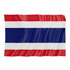 The national flag of Thailand displayed prominently featuring bold horizontal stripes of red white and blue in a clean and crisp presentation with a