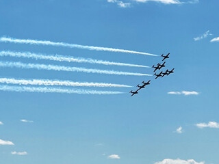 Blue Sky and Sunny - Air Show - Lake  