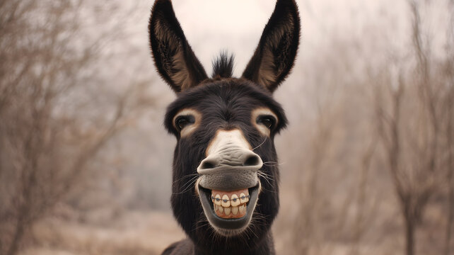 portrait mule braces teeth smile donkey
