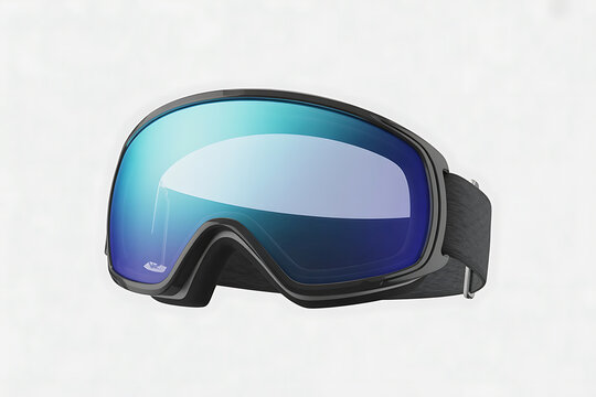 Stylish eyewear with mirrored lenses and a sleek black frame, perfect for winter sports.